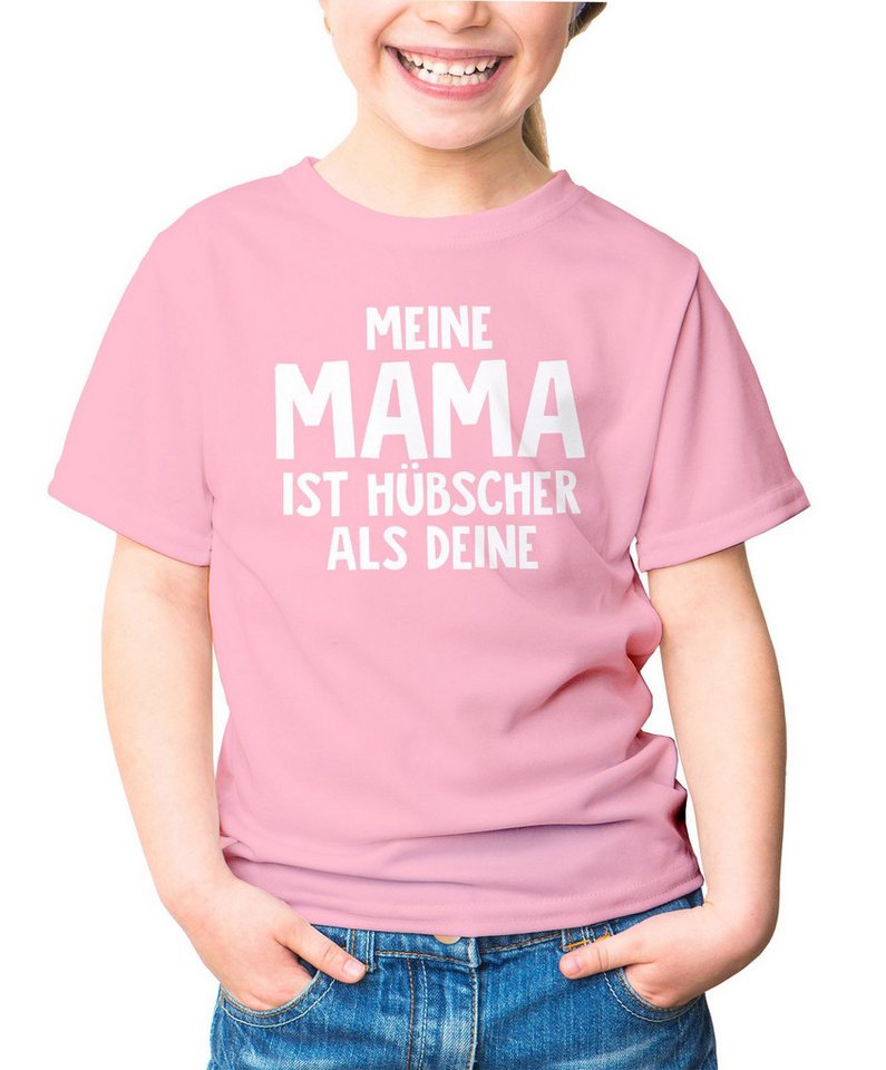 MoonWorks Print-Shirt Kinder T-Shirt Meine Mama ist hübscher als deine Spruch lustig von MoonWorks