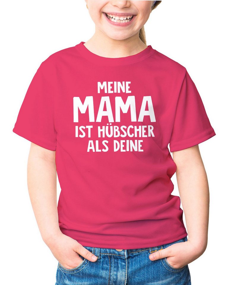 MoonWorks Print-Shirt Kinder T-Shirt Meine Mama ist hübscher als deine Spruch lustig von MoonWorks