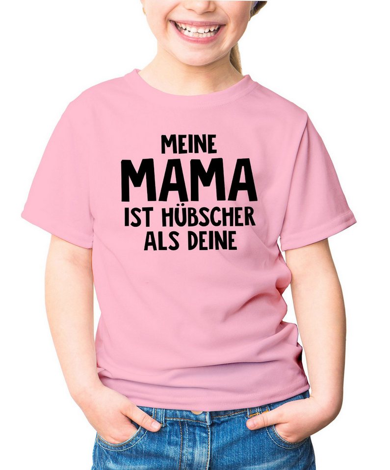 MoonWorks Print-Shirt Kinder T-Shirt Meine Mama ist hübscher als deine Spruch lustig von MoonWorks
