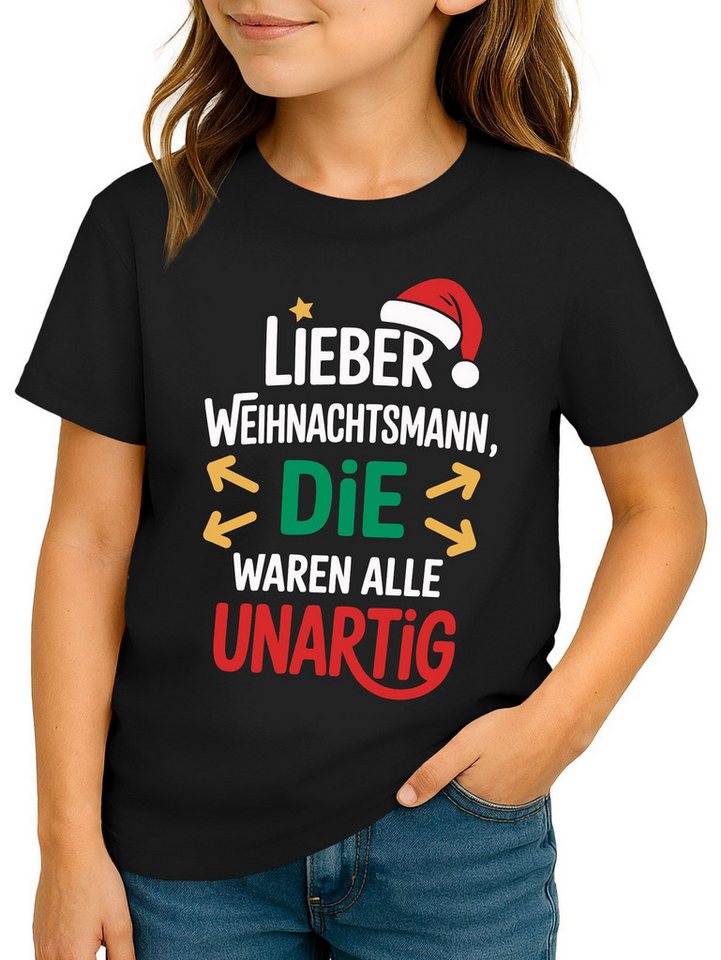 MoonWorks Print-Shirt Kinder T-Shirt Spruch Lustig Lieber Weihnachtsmann die waren alle von MoonWorks
