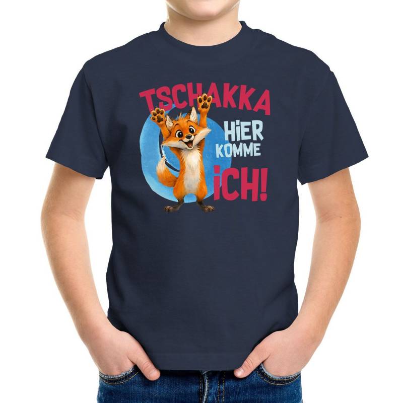MoonWorks Print-Shirt Kinder T-Shirt Tschakka Hier komme ich Lustige Comic Tiermotiv-Shirts von MoonWorks