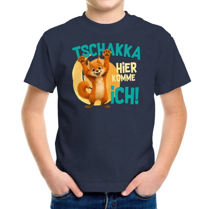 MoonWorks Print-Shirt Kinder T-Shirt Tschakka Hier komme ich Lustige Comic Tiermotiv-Shirts von MoonWorks