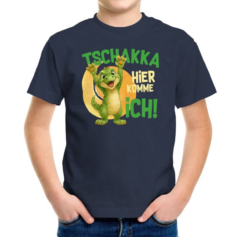 MoonWorks Print-Shirt Kinder T-Shirt Tschakka Hier komme ich Lustige Comic Tiermotiv-Shirts von MoonWorks