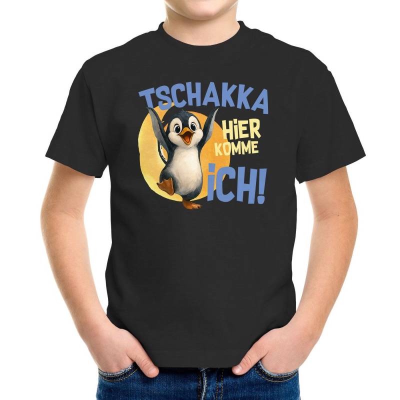 MoonWorks Print-Shirt Kinder T-Shirt Tschakka Hier komme ich Lustige Comic Tiermotiv-Shirts von MoonWorks