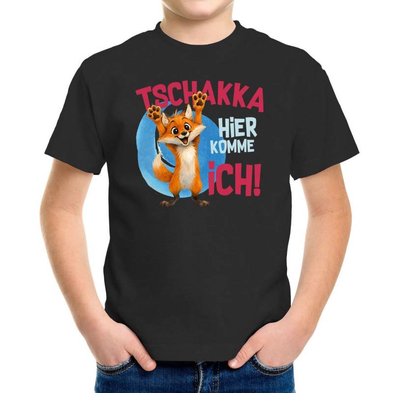 MoonWorks Print-Shirt Kinder T-Shirt Tschakka Hier komme ich Lustige Comic Tiermotiv-Shirts von MoonWorks