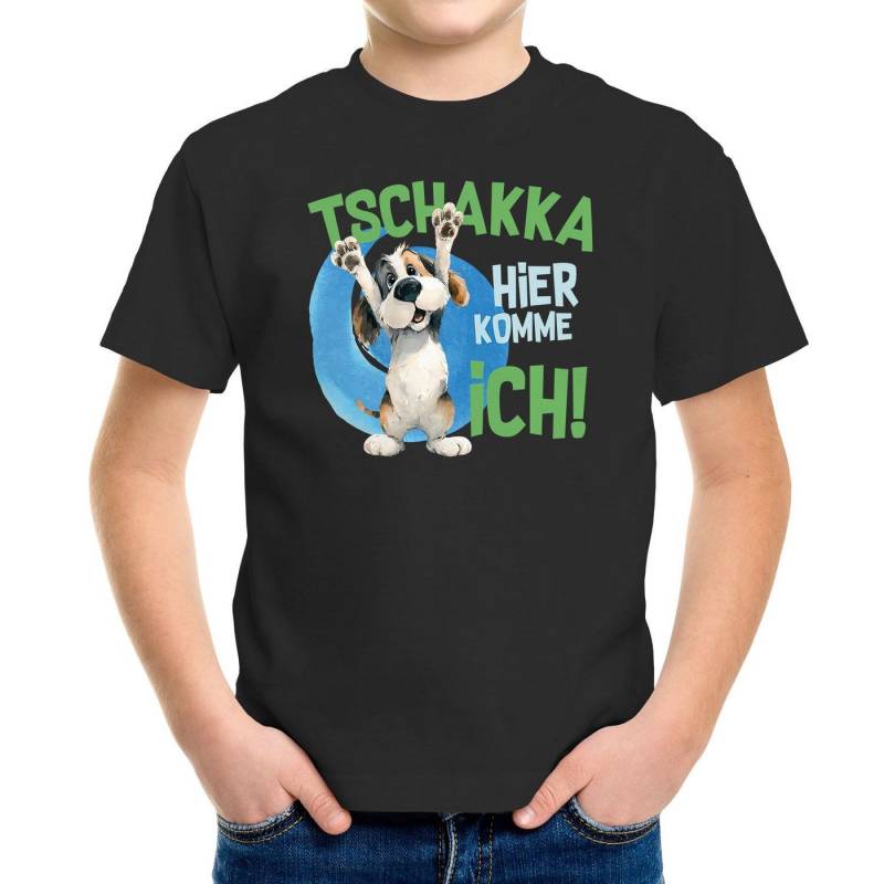 MoonWorks Print-Shirt Kinder T-Shirt Tschakka Hier komme ich Lustige Comic Tiermotiv-Shirts von MoonWorks