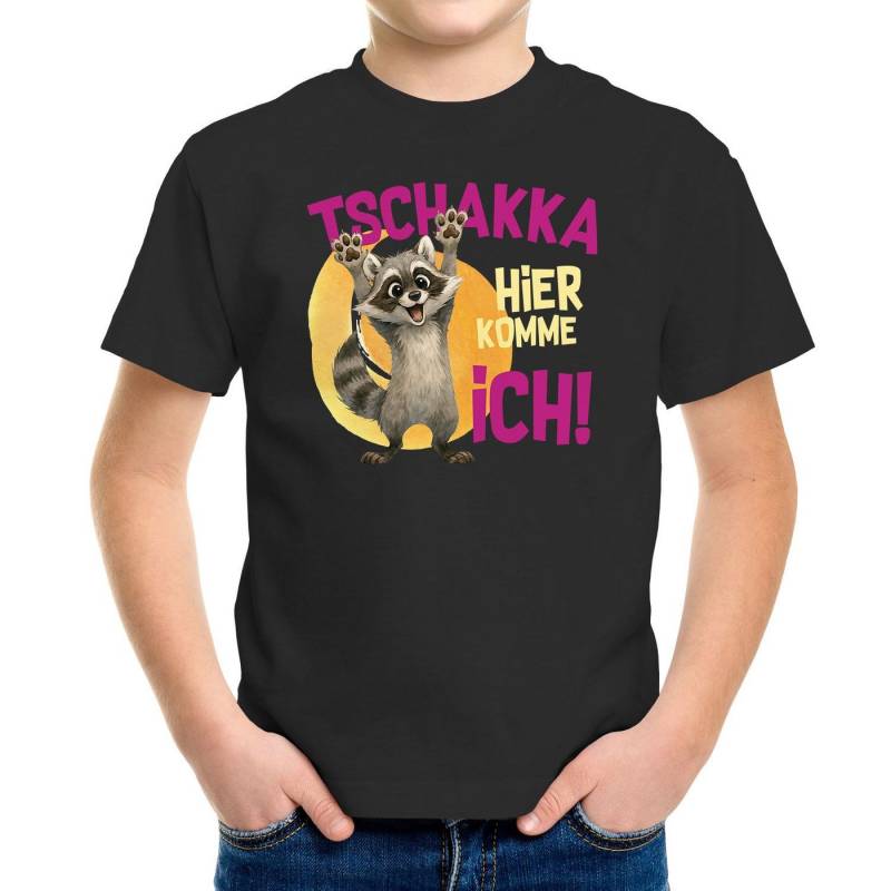 MoonWorks Print-Shirt Kinder T-Shirt Tschakka Hier komme ich Lustige Comic Tiermotiv-Shirts von MoonWorks