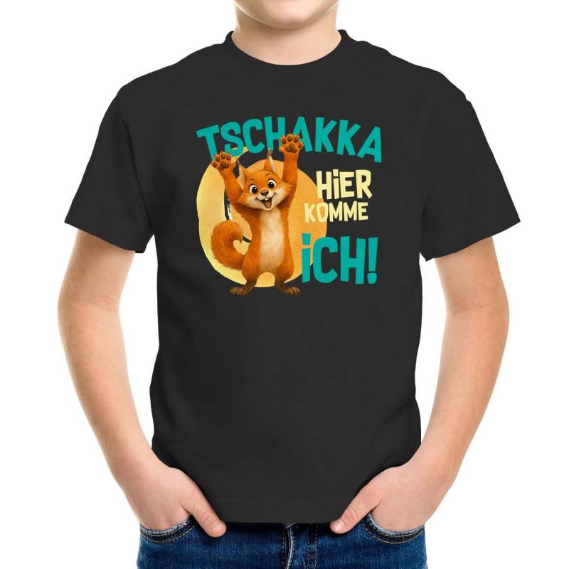 MoonWorks Print-Shirt Kinder T-Shirt Tschakka Hier komme ich Lustige Comic Tiermotiv-Shirts von MoonWorks