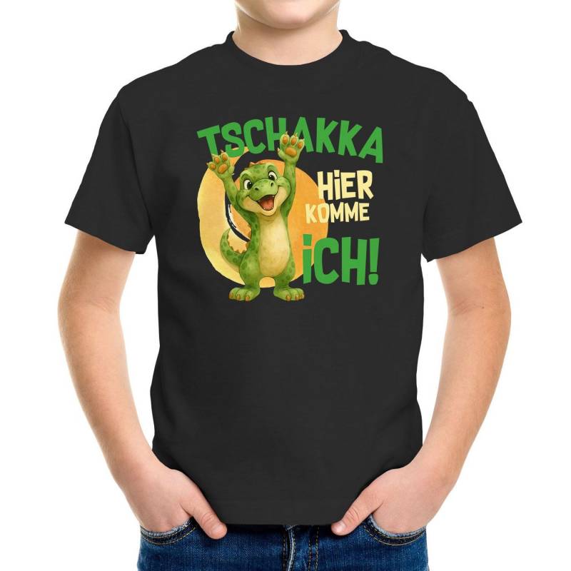 MoonWorks Print-Shirt Kinder T-Shirt Tschakka Hier komme ich Lustige Comic Tiermotiv-Shirts von MoonWorks