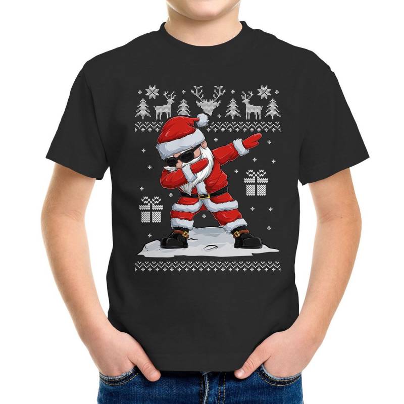 MoonWorks Print-Shirt Kinder T-Shirt Weihnachten Dabbing Santa Weihnachtsmann Dab Fun-Shirt von MoonWorks