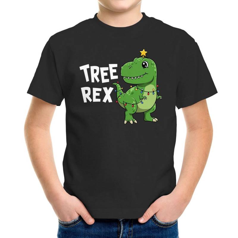 MoonWorks Print-Shirt Kinder T-Shirt Weihnachten Dinoasaurier Tree Rex XMAS Outfit von MoonWorks