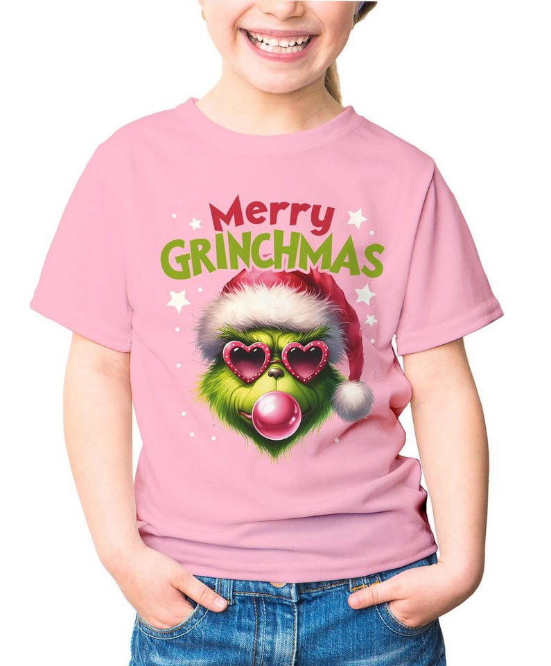 MoonWorks Print-Shirt Kinder T-Shirt Weihnachten Mery Grinchmas Weihnachtsshirt Mädchen von MoonWorks