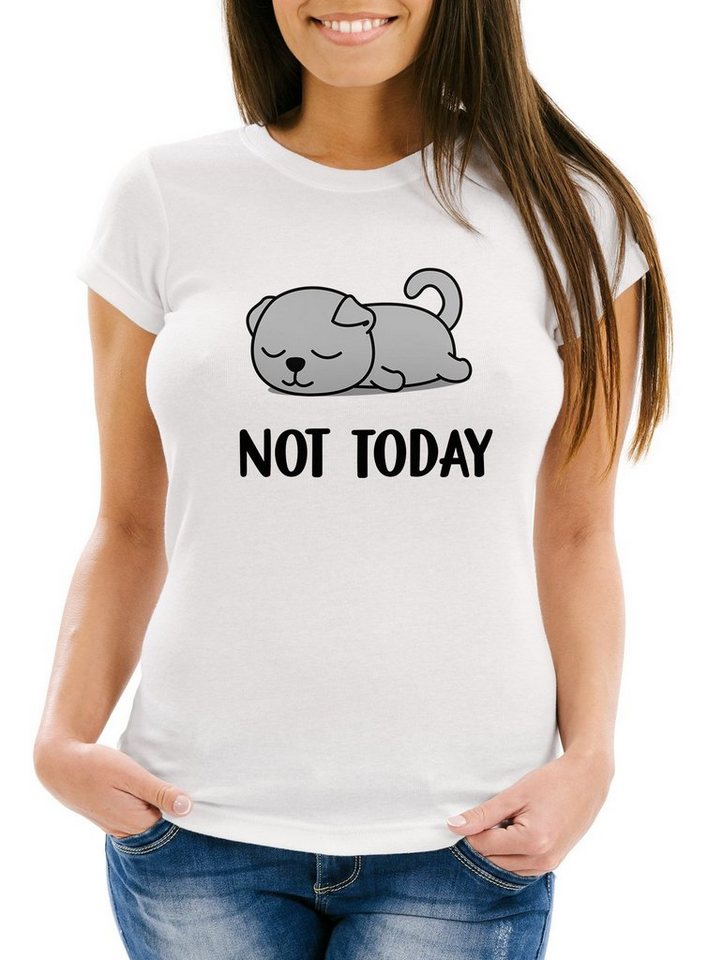 MoonWorks Print-Shirt Lustiges Damen T-Shirt Not Today Chillen Fun-Shirt Moonworks® mit Print von MoonWorks