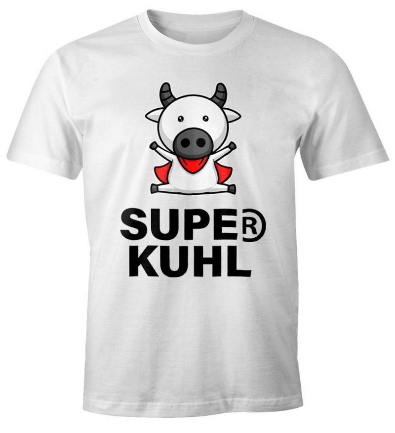 MoonWorks Print-Shirt Lustiges Herren T-Shirt Tier-Motiv Super Kuhl Kuh Fun-Shirt mit Print von MoonWorks
