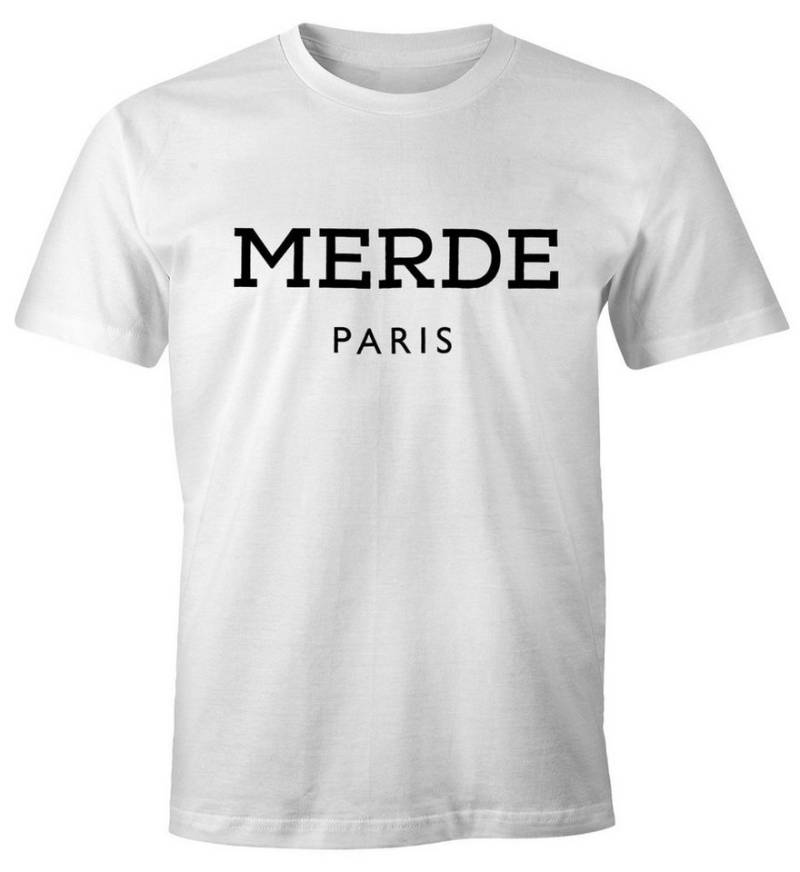 MoonWorks Print-Shirt Merde Paris Herren T-Shirt Fun-Shirt mit Print von MoonWorks