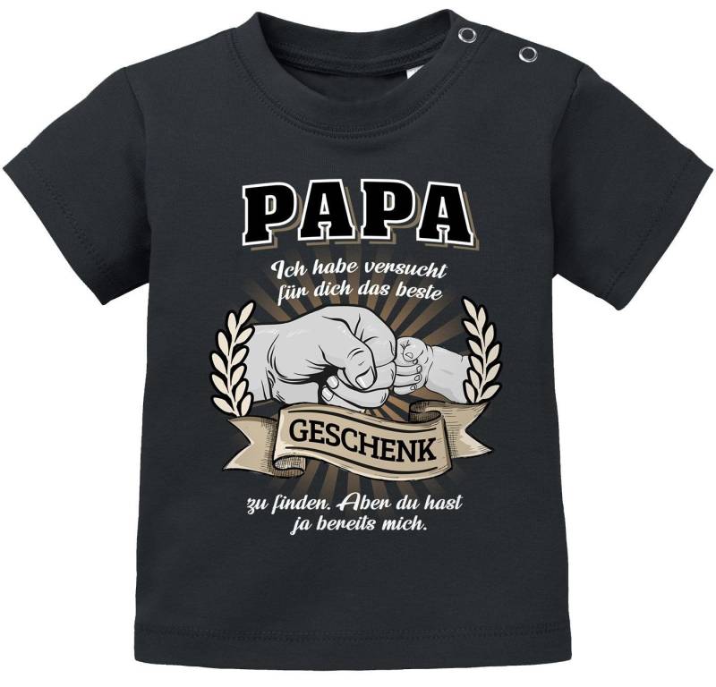 MoonWorks Print-Shirt Moonworks® Baby T-Shirt Papa Ich habe versucht das beste Geschenk zu von MoonWorks