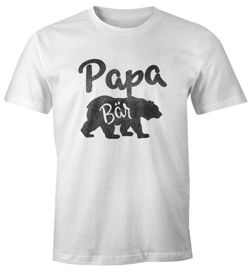 MoonWorks Print-Shirt Papa Bär Shirt Herren T-Shirt Watercolor Bären Familie Moonworks® mit Print von MoonWorks