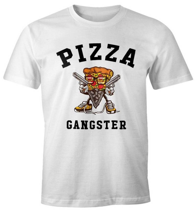 MoonWorks Print-Shirt Pizza Gangster Herren T-Shirt Fun-Shirt Moonworks® mit Print von MoonWorks