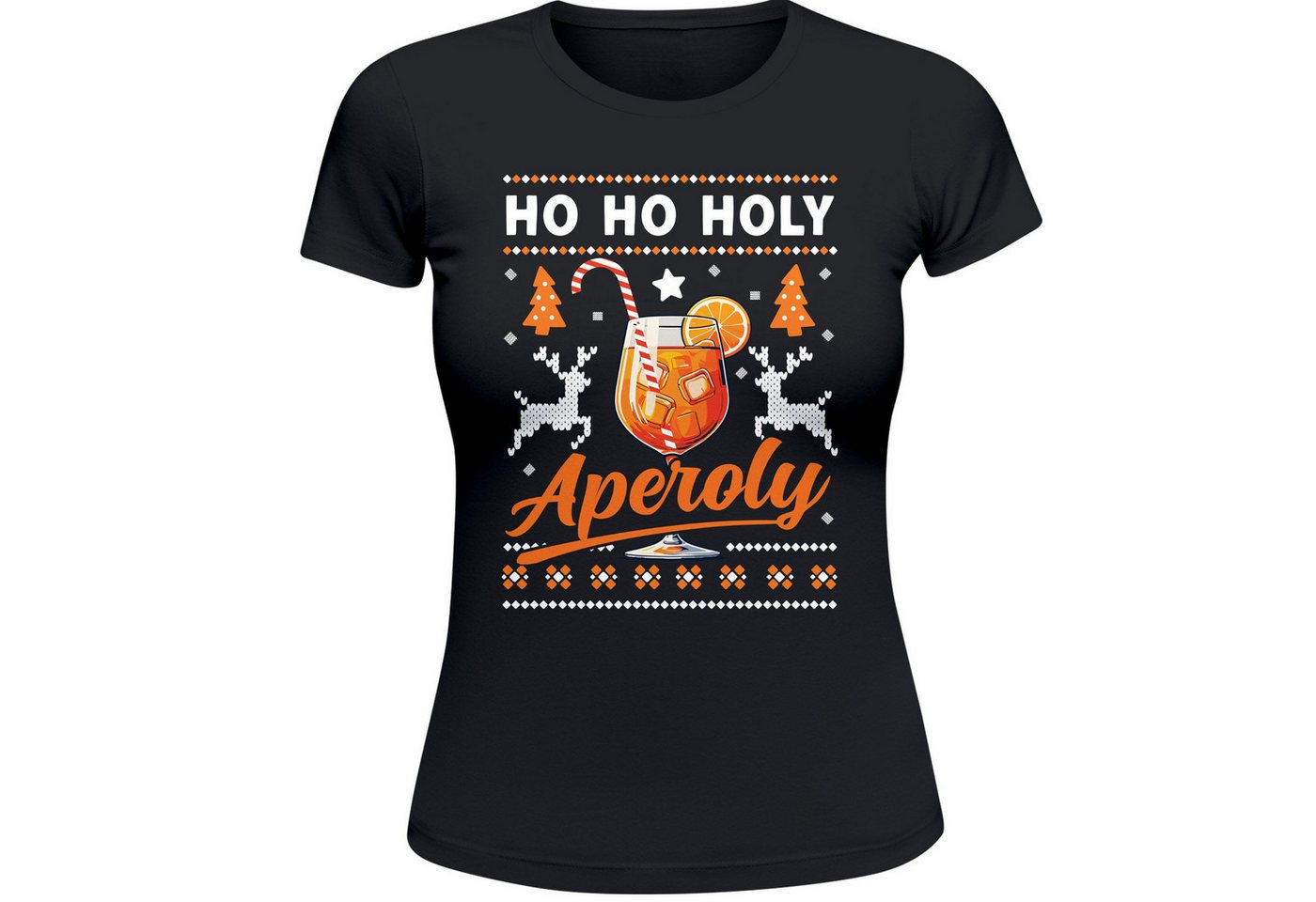 MoonWorks Print-Shirt Weihnachtsshirt Damen Ho Ho Holy Aperoly Spruch Lustig T-Shirt mit Print von MoonWorks