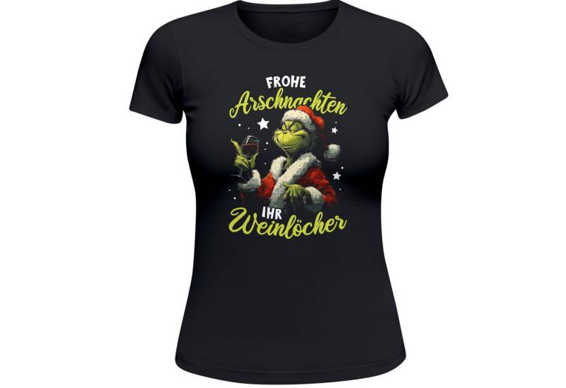 MoonWorks Print-Shirt Weihnachtsshirt Damen Motiv - Anti XMAS Spruch - Christmas Printshirt mit Print von MoonWorks