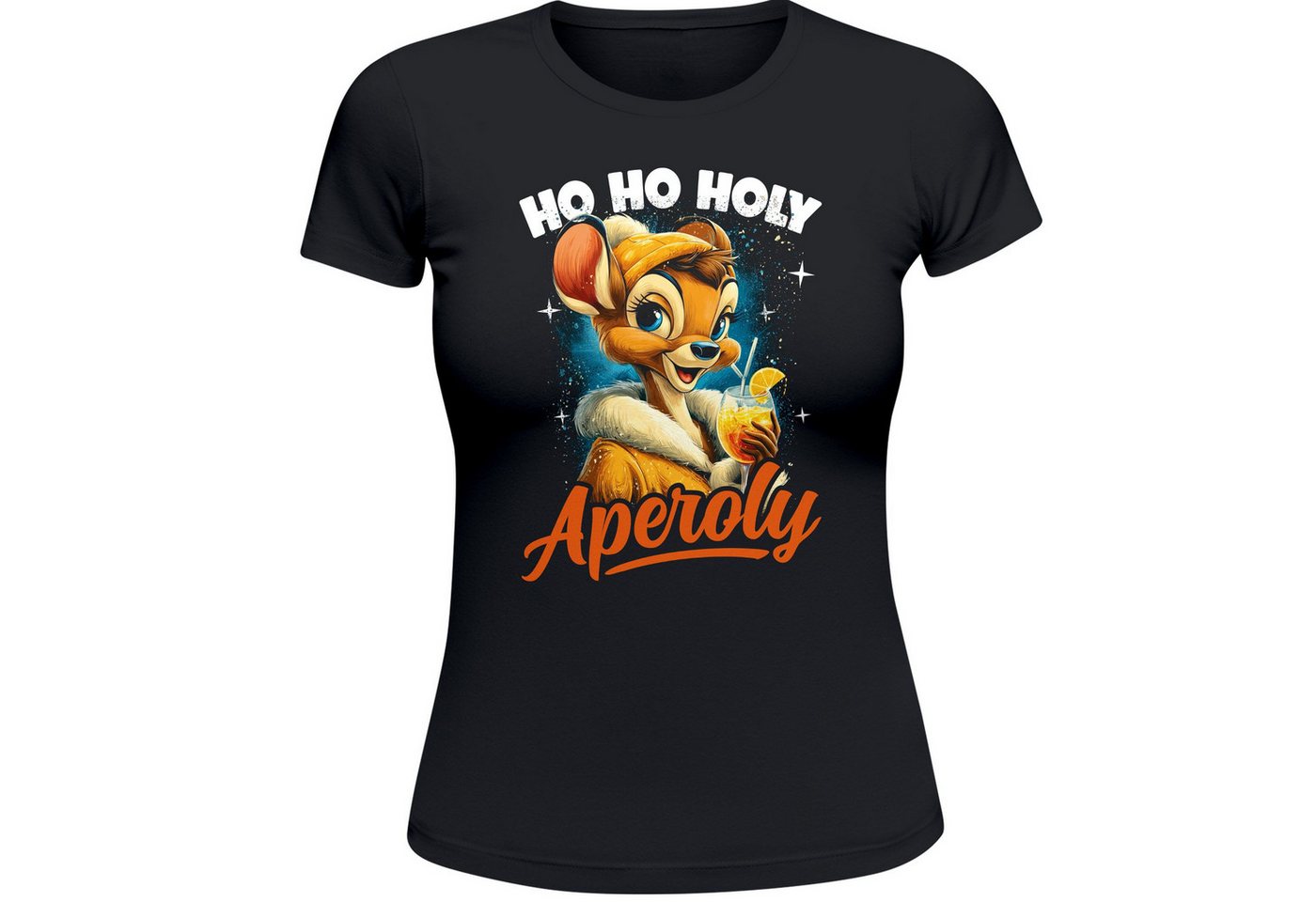 MoonWorks Print-Shirt Weihnachtsshirt Damen Spruch Ho Ho Holy Aperoly Comic Style T-Shirt mit Print von MoonWorks