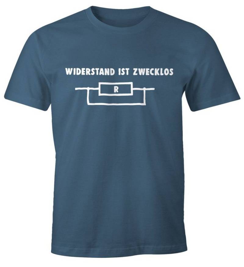 MoonWorks Print-Shirt Widerstand ist zwecklos Shirt Herren T-Shirt Moonworks® mit Print von MoonWorks