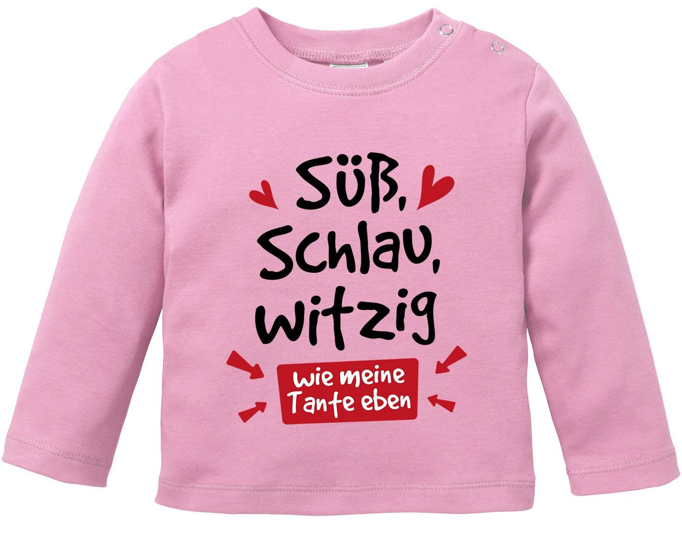 MoonWorks Rundhalsshirt Baby Langarm-Shirt Tante Sprüche lustig Süß Schlau Witzig Wie meine von MoonWorks