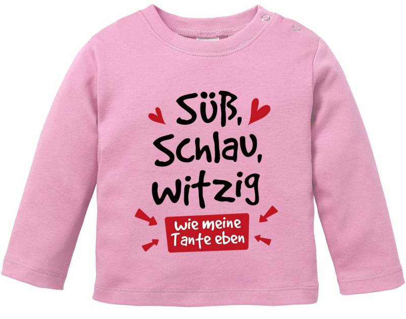 MoonWorks Rundhalsshirt Baby Langarm-Shirt Tante Sprüche lustig Süß Schlau Witzig Wie meine von MoonWorks
