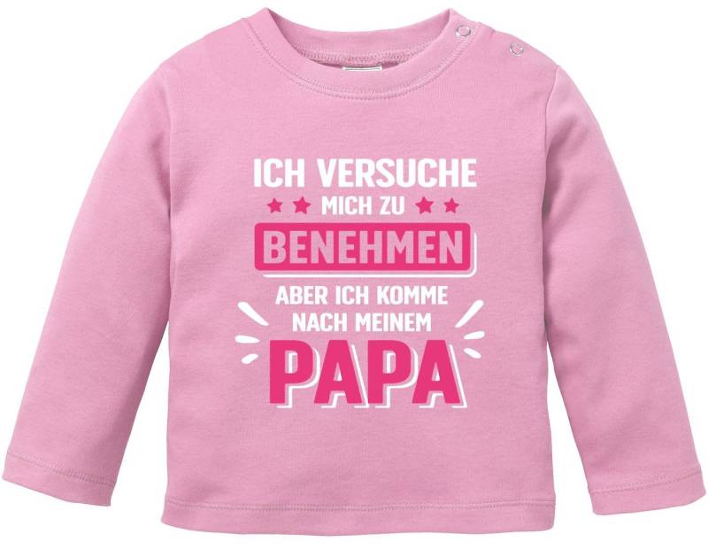 MoonWorks Rundhalsshirt Baby Langarm-Shirt bedruckt mit Spruch Ich versuche mich zu benehmen von MoonWorks