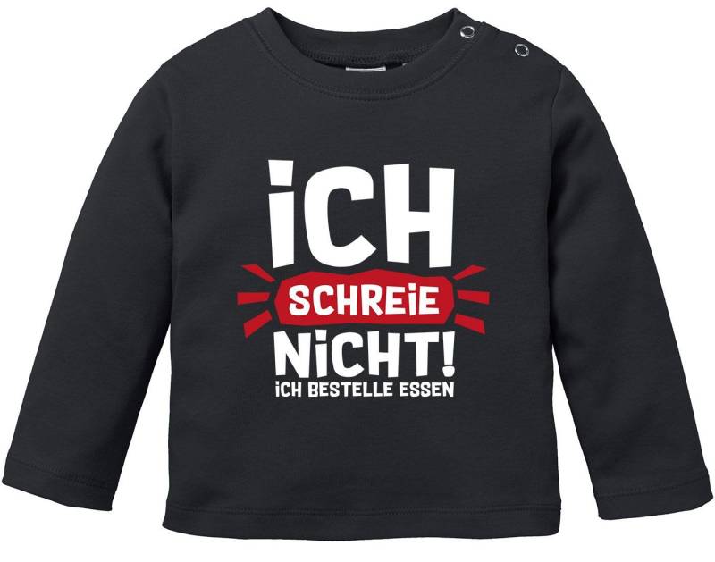 MoonWorks Rundhalsshirt Baby Langarm-Shirt mit Spruch Ich schreie nicht ich bestelle Essen von MoonWorks