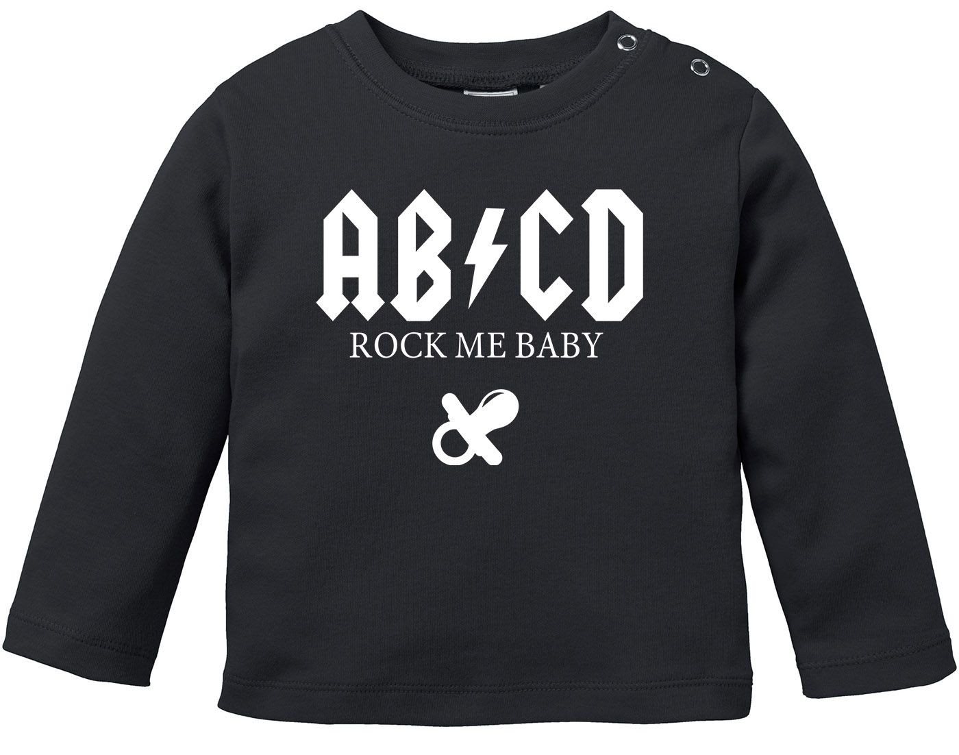 MoonWorks Rundhalsshirt Baby Langarmshirt Babyshirt ABCD Rock me Baby Hardrock Jungen Mädchen von MoonWorks