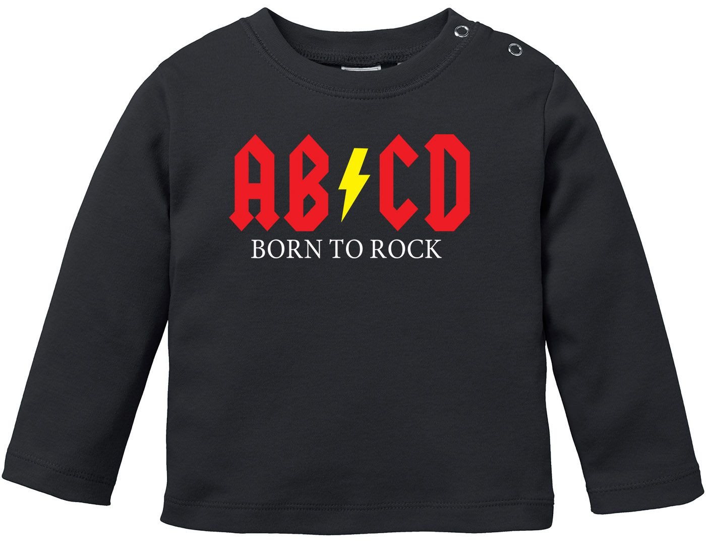 MoonWorks Rundhalsshirt Baby Langarmshirt Babyshirt Born to Rock ABCD Hardrock Jungen Mädchen von MoonWorks