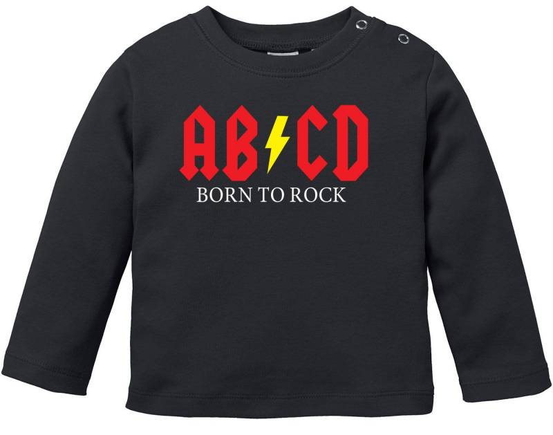 MoonWorks Rundhalsshirt Baby Langarmshirt Babyshirt Born to Rock ABCD Hardrock Jungen Mädchen von MoonWorks