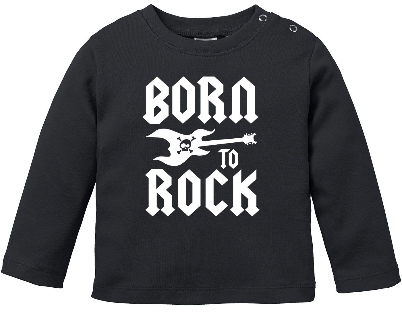 MoonWorks Rundhalsshirt Baby Langarmshirt Babyshirt Born to Rock Hardrock Heavy Metal Jungen von MoonWorks