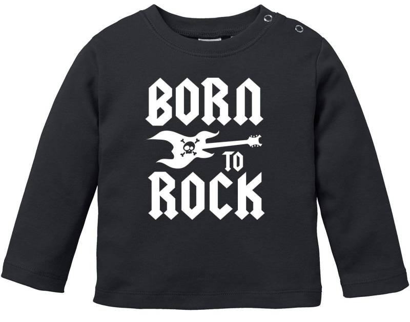 MoonWorks Rundhalsshirt Baby Langarmshirt Babyshirt Born to Rock Hardrock Heavy Metal Jungen von MoonWorks