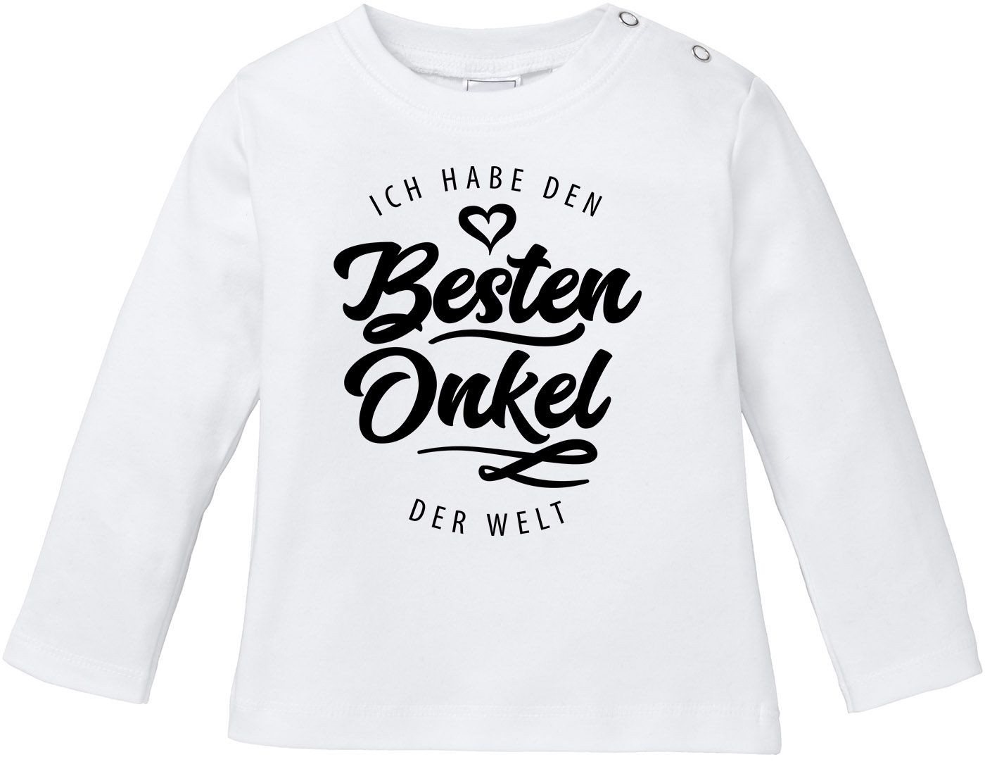 MoonWorks Rundhalsshirt Baby Langarmshirt Babyshirt Ich habe den besten Onkel der Welt Spruch von MoonWorks