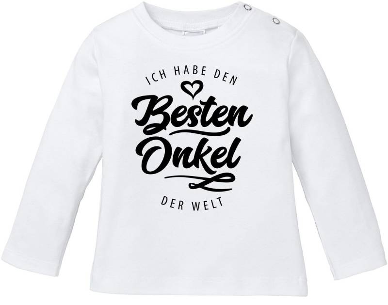 MoonWorks Rundhalsshirt Baby Langarmshirt Babyshirt Ich habe den besten Onkel der Welt Spruch von MoonWorks