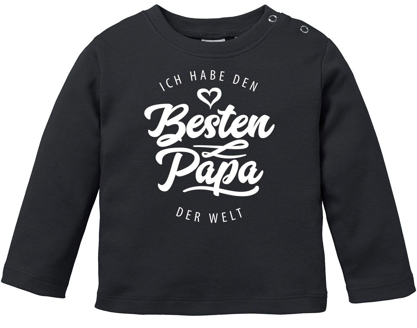 MoonWorks Rundhalsshirt Baby Langarmshirt Babyshirt Ich habe den besten Papa der Welt Spruch von MoonWorks