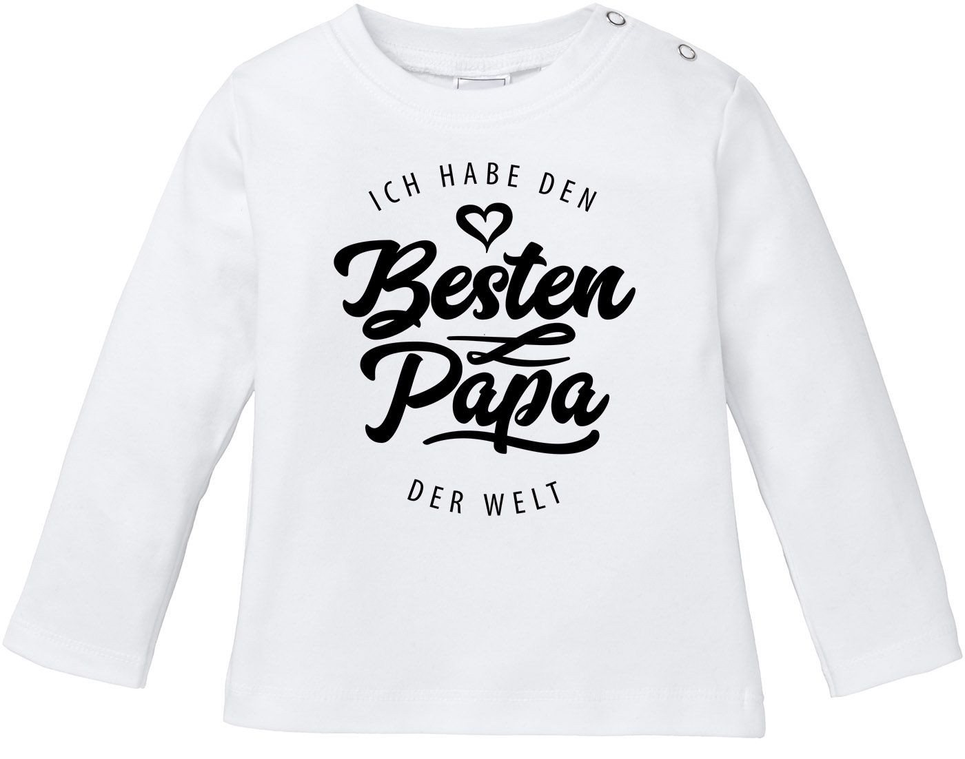 MoonWorks Rundhalsshirt Baby Langarmshirt Babyshirt Ich habe den besten Papa der Welt Spruch von MoonWorks