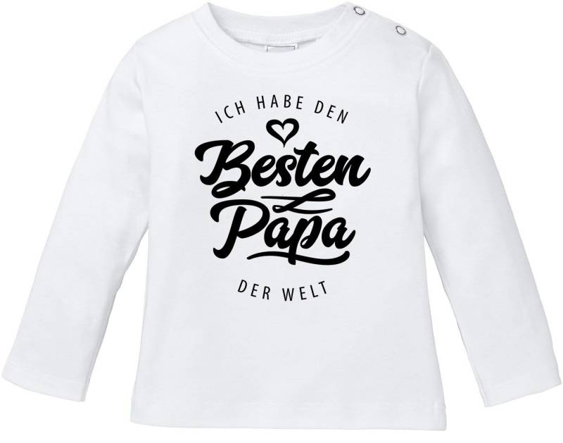 MoonWorks Rundhalsshirt Baby Langarmshirt Babyshirt Ich habe den besten Papa der Welt Spruch von MoonWorks