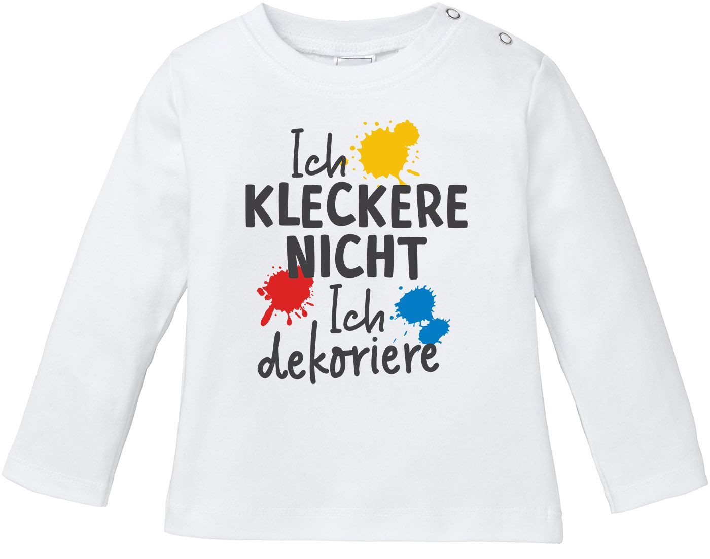 MoonWorks Rundhalsshirt Baby Langarmshirt Babyshirt Ich kleckere nicht ich dekoriere Spruch von MoonWorks
