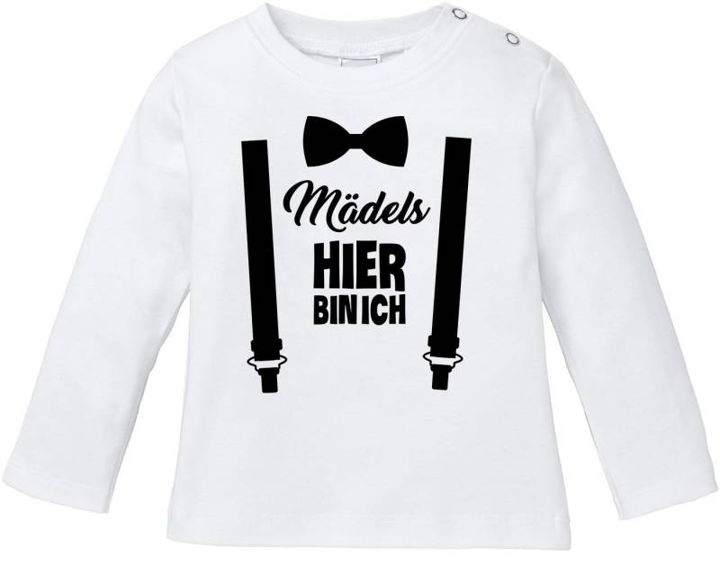 MoonWorks Rundhalsshirt Baby Langarmshirt Babyshirt Mädels hier bin ich lustig Spruch Jungen von MoonWorks