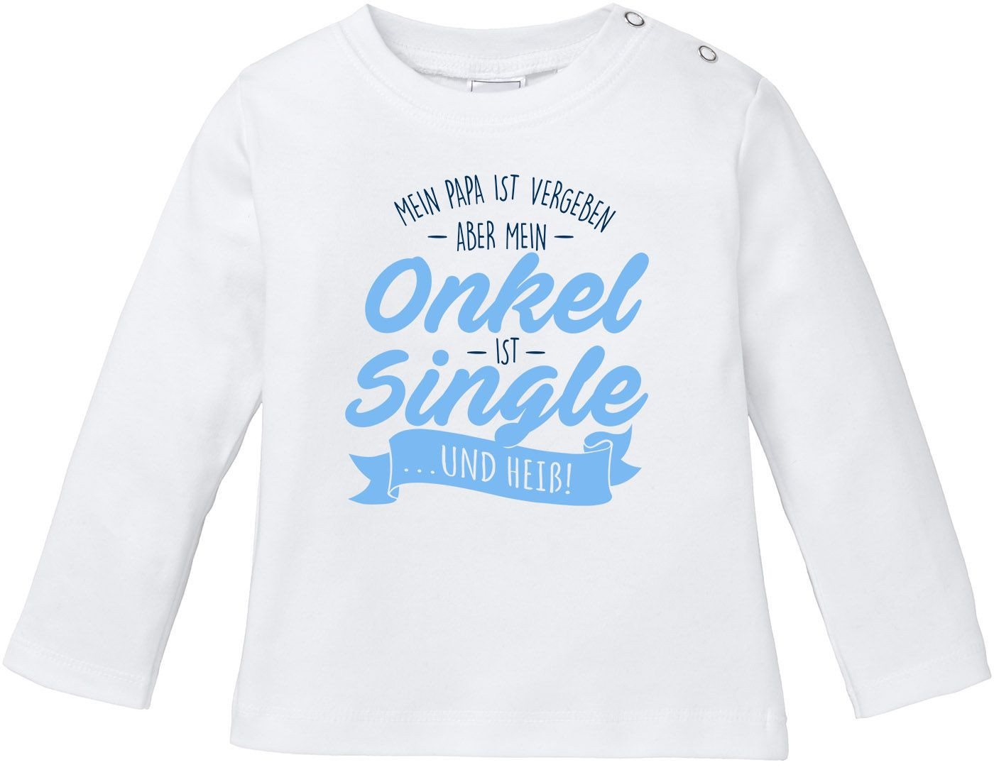 MoonWorks Rundhalsshirt Baby Langarmshirt Babyshirt Mein Papa ist vergeben aber mein Onkel von MoonWorks