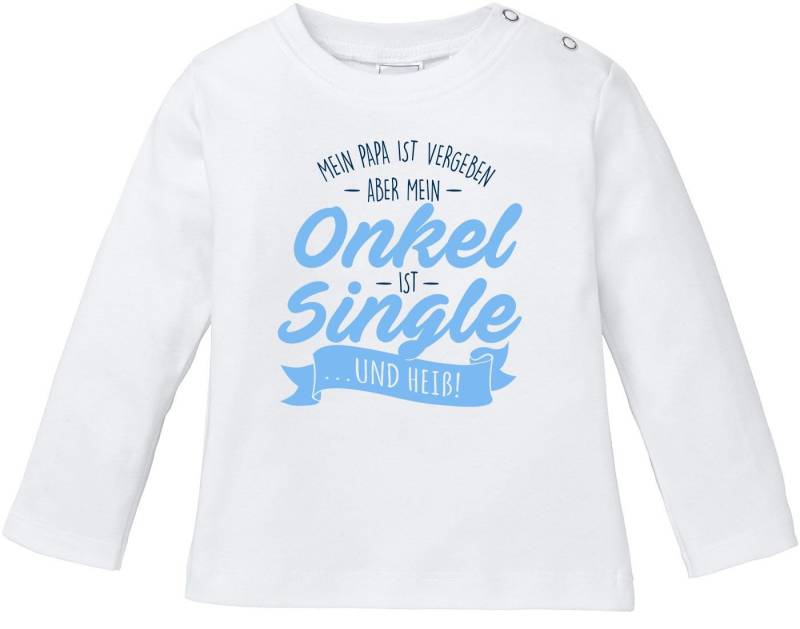 MoonWorks Rundhalsshirt Baby Langarmshirt Babyshirt Mein Papa ist vergeben aber mein Onkel von MoonWorks