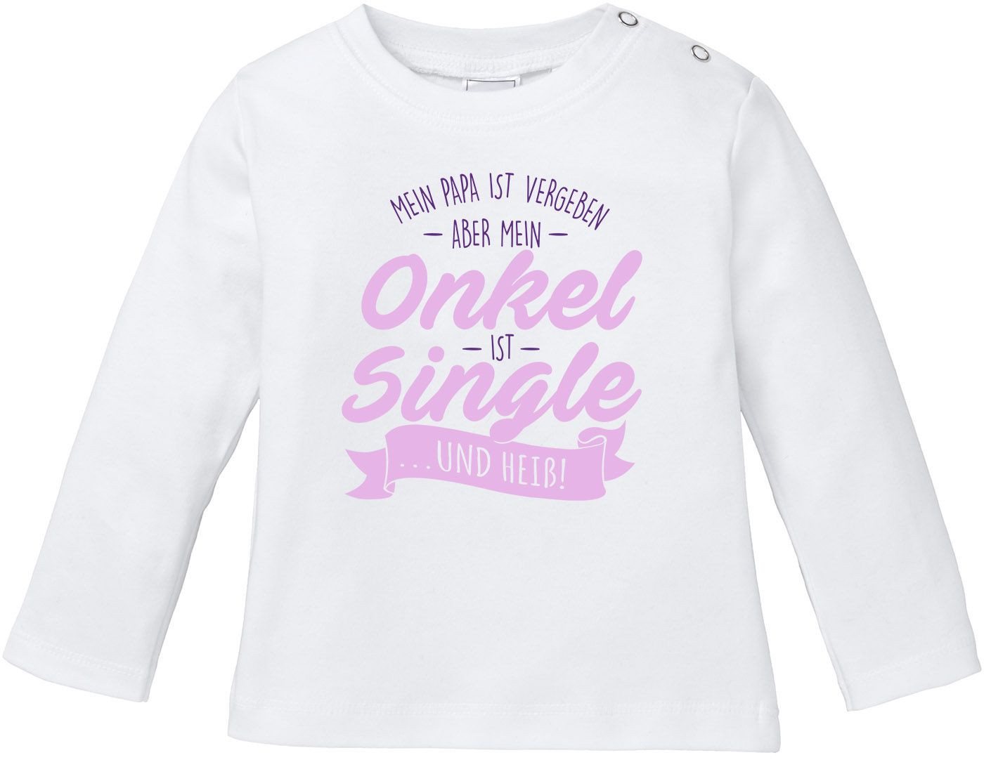 MoonWorks Rundhalsshirt Baby Langarmshirt Babyshirt Mein Papa ist vergeben aber mein Onkel von MoonWorks