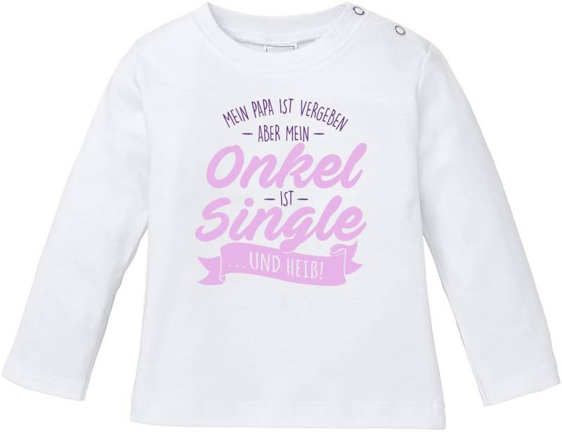MoonWorks Rundhalsshirt Baby Langarmshirt Babyshirt Mein Papa ist vergeben aber mein Onkel von MoonWorks