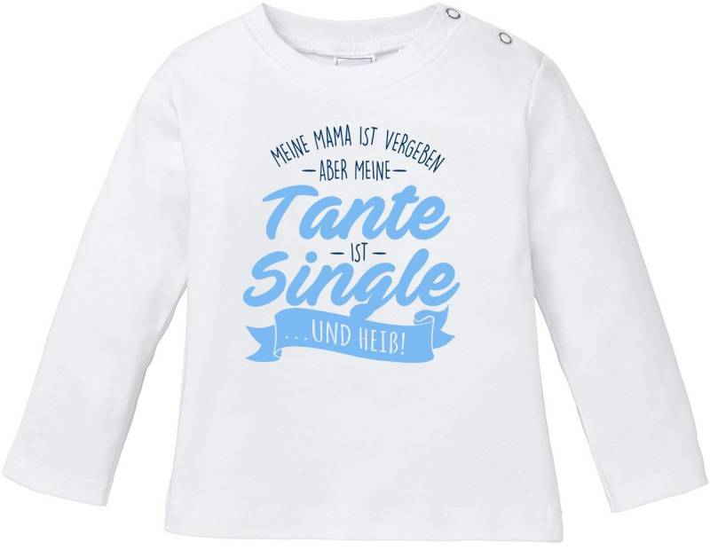 MoonWorks Rundhalsshirt Baby Langarmshirt Babyshirt Meine Mama ist vergeben aber meine Tante von MoonWorks