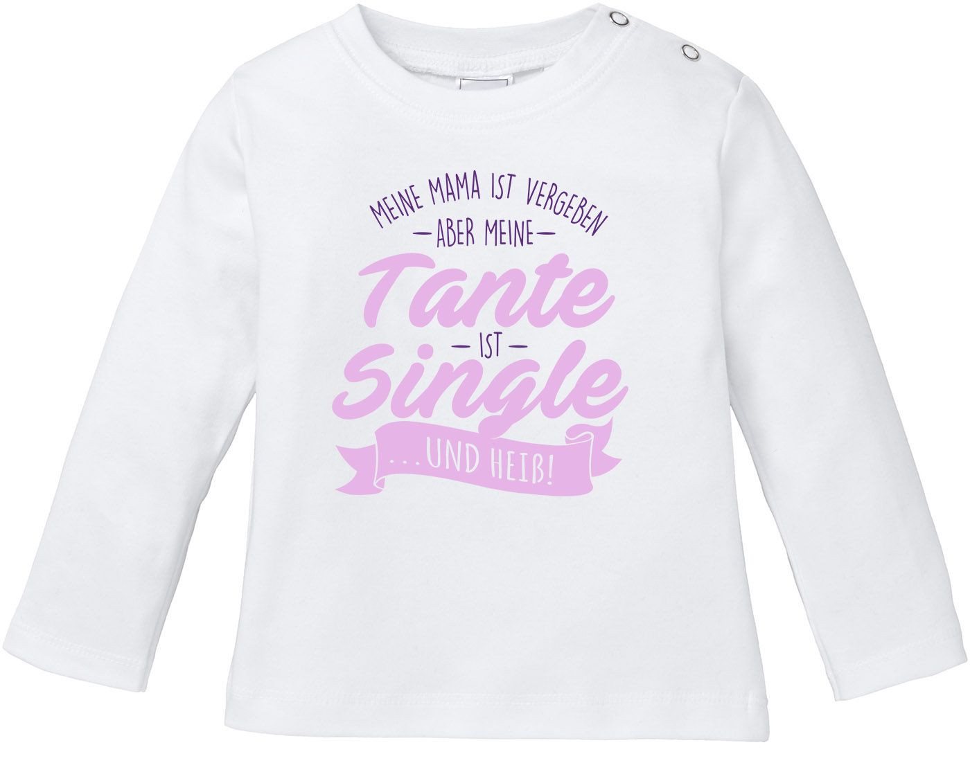 MoonWorks Rundhalsshirt Baby Langarmshirt Babyshirt Meine Mama ist vergeben aber meine Tante von MoonWorks