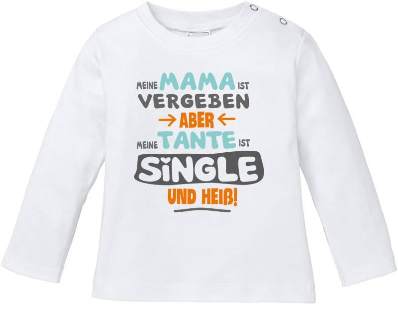 MoonWorks Rundhalsshirt Baby Langarmshirt Babyshirt Meine Mama ist vergeben aber meine Tante von MoonWorks