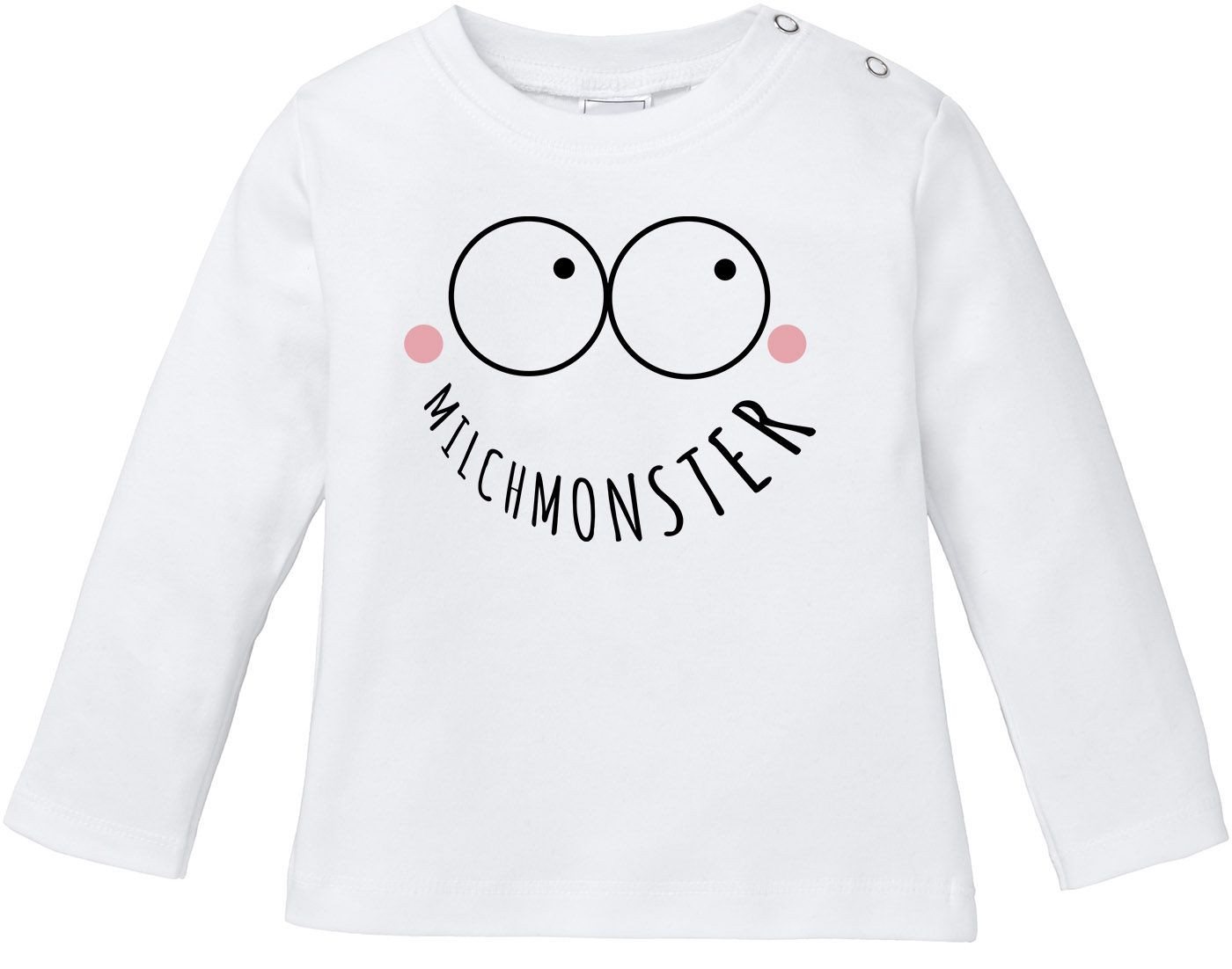 MoonWorks Rundhalsshirt Baby Langarmshirt Babyshirt Milchmonster lustig Jungen Mädchen Shirt von MoonWorks